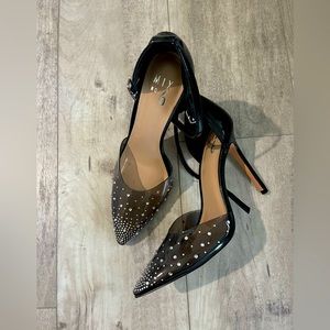 Translucent black sparkly heels!